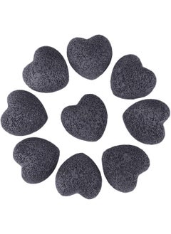 rockcloud Rockcloud Black Lava Rock Stone Heart Shape Pocket Stones Dyed Lava Rocks Aromatherapy Essential Oil Diffuser Set, 0.9 Inch, 10 Pcs 