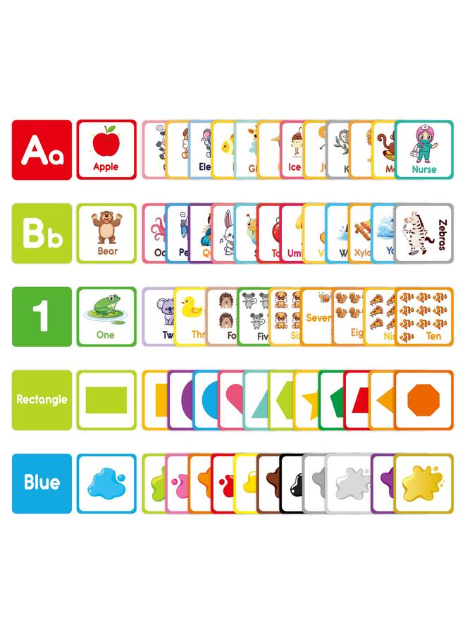 Bluejw Cognitive Card Children's Cartoon English Flash Card Letter Shape Animal Learning Puzzle Enlightenment Early Education Card - Image 1
