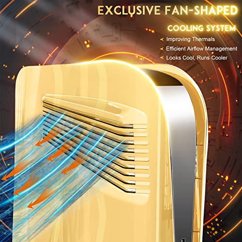 SIKEMAY PS5 Cover Plates for PlayStation 5 Console Disc Edition, PS5 Accessories Face Plates Side Shell with Cooling Fan Vents, Hard Shockproof Protective Custom Dust Skin Covers Case (Plating Gold) - Image 2