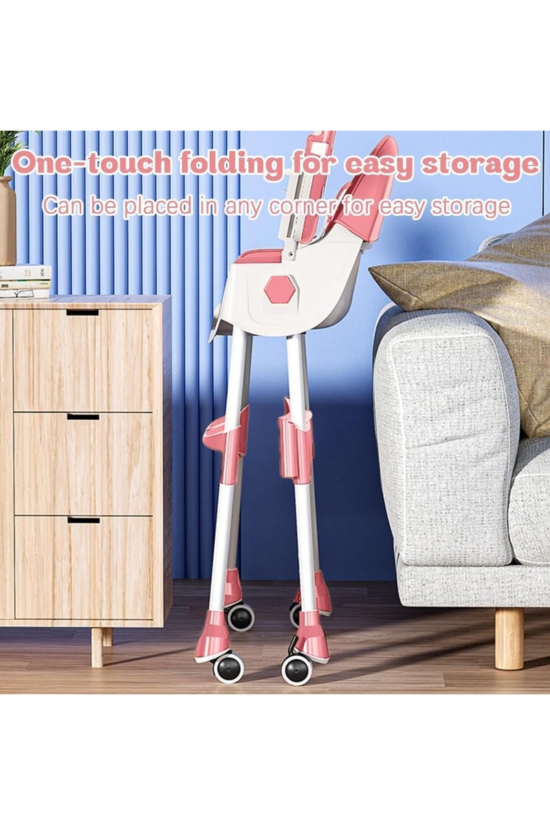 Foldable High Chair for Infants with 6 Feeding Positions for Newborns, Removable and Adjustable Double Feeding Tray, and Reclining Design with... - Image 4