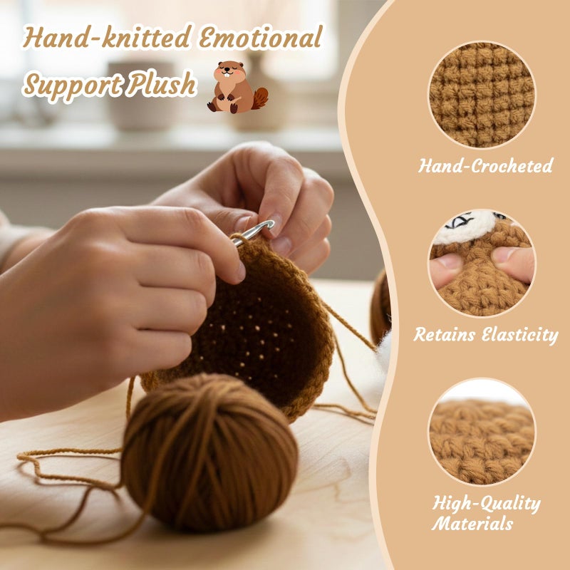 MHSMHL Emotional Support Crochet Groundhog, Funny Groundhog Day Gifts for Teens, Get Well Soon Gifts for Women Men, Birthday Graduation Gift for Friend Sister Bestie College Students Coworkers - Image 4