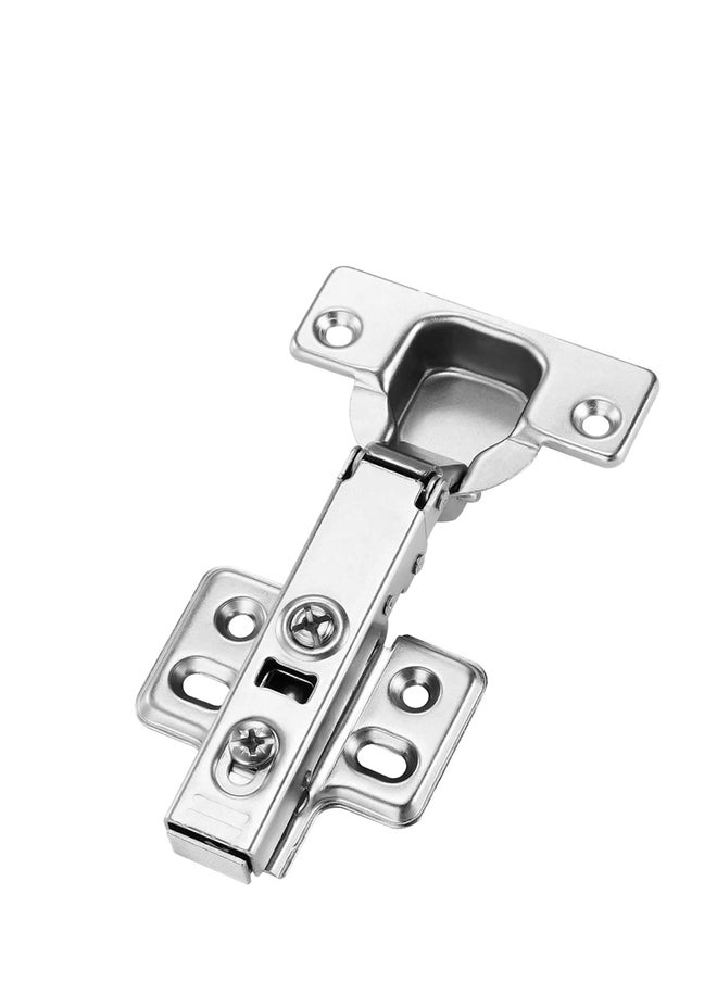 Generic - Standard Cabinet Hinge,Fit for Frameless Cabinet,European Style Soft Closing Hinge,Four-Hole mounting Plate Hinges,Nickel Plated Finish 1 Pair (Full Overlay) 
