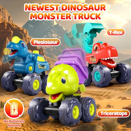 OCATO Dinosaur Monster Trucks for Toddlers 24 Years Dinosaur Toys for Kids 2 3 4 5 Kids Toys Boys 35 Baby Toddler Boy Toys Gifts Age 2 3 4 Birthday Gifts Xmas - Image 5