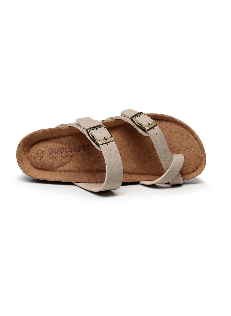 GUOLUOFEI Women Cork Footbed Slide Sandals With Arch Support, Comfortable Beach Sandals For Women Girls Ladies  - Image 4