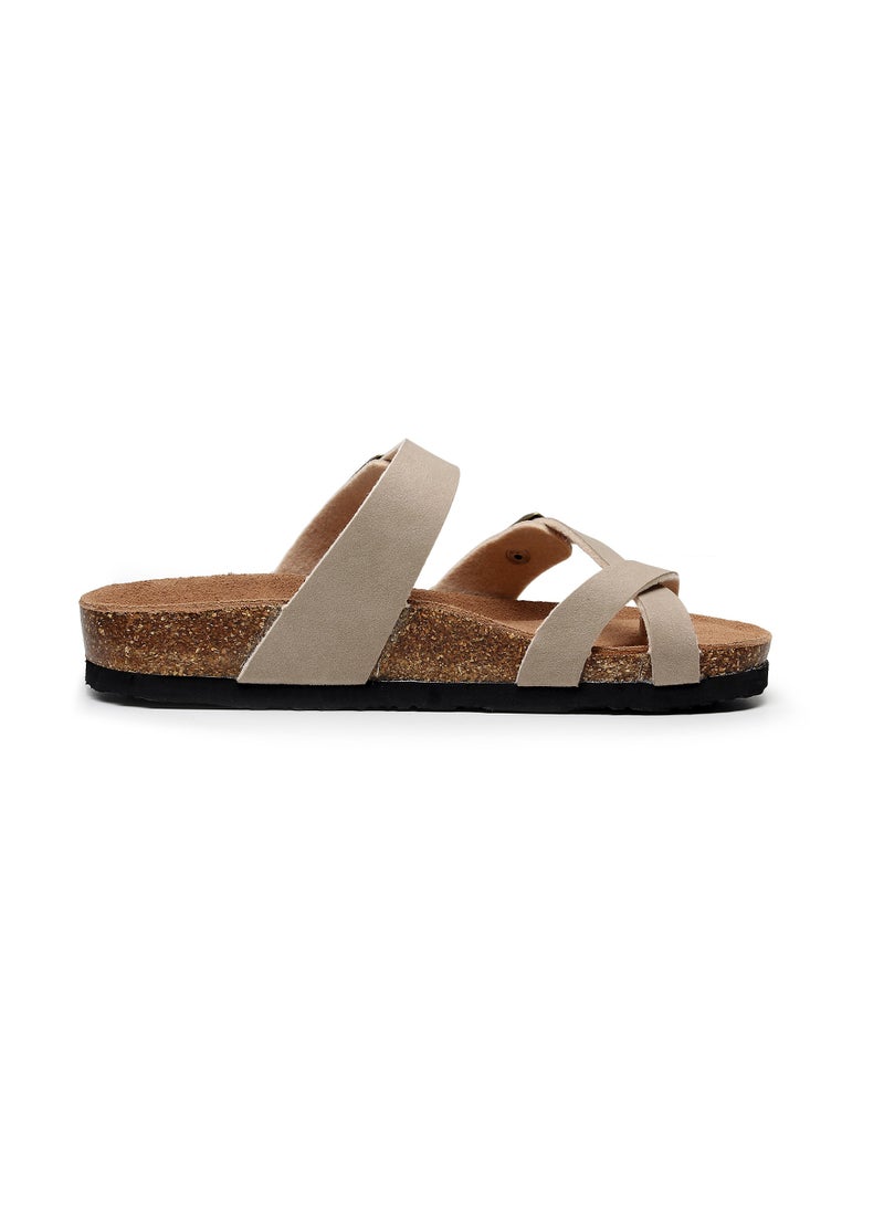 GUOLUOFEI Women Cork Footbed Slide Sandals With Arch Support, Comfortable Beach Sandals For Women Girls Ladies  - Image 3