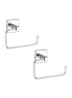 aligarian aligarian Steel Wall Mounted Solid Open Towel Ring Pack of 2  - Image 1