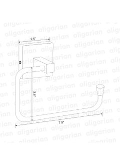 aligarian aligarian Steel Wall Mounted Solid Open Towel Ring Pack of 2  - Image 4