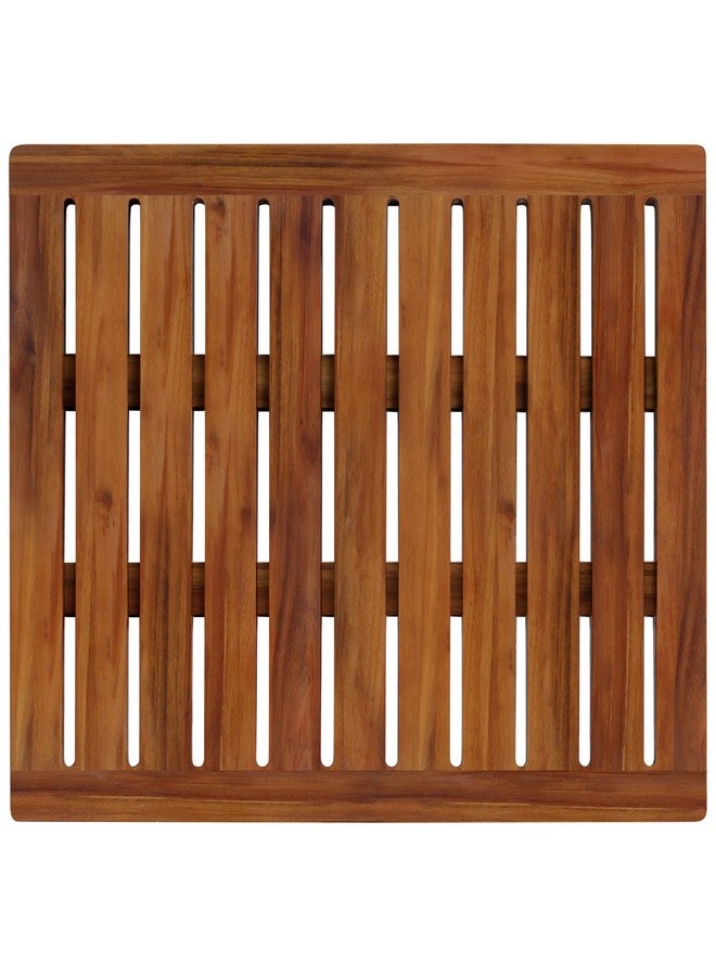 DEMIGO Acacia Wood Shower Mat 21x21 Inches by Demigo, Luxury Bath Mat Non Slip for Bathroom Bathtub Shower Spa Garden Home, Wooden Floor Mat Square Large for Outdoor and Indoor  - Image 1