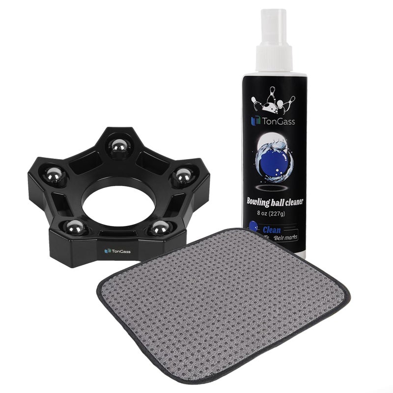 TonGass 3-in-1 Bowling Basics Accessories Kit, Microfiber Bowling Ball Towel Kit, Bowlings Rotating Ball Cup Set, Bowlings Cleaner Spray Set - Image 1