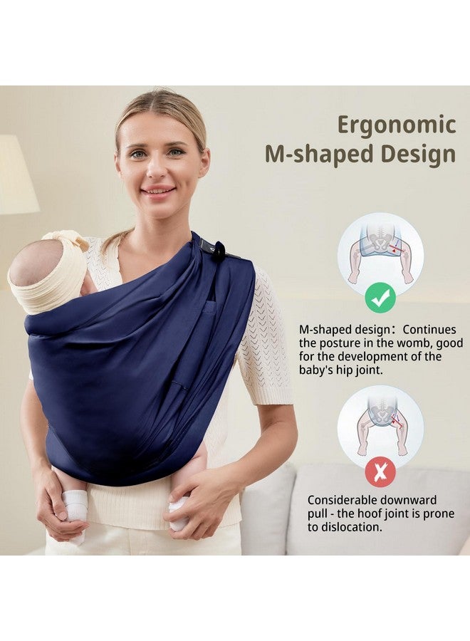 CUBY Baby Carrier by Cuby, Natural Cotton Baby Wraps Sling Baby Holder Extra Comfortable for Easy Wearing Carrying for Newborn, Soft and Adjustable Newborn and Toddler Carrier Slings (Dark Blue) - Image 4