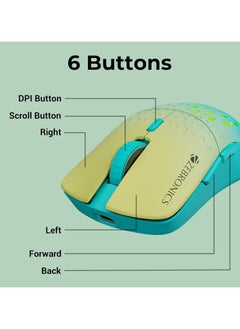 ZEBRONICS ZEBRONICS Newly Launched Marine Wireless Gaming Mouse with Rechargeable Battery, Multicolor LED Lights (Green)  - Image 5