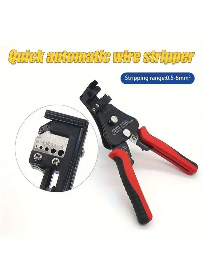 Automatic Wire Stripper 3 In 1 High Carbon Steel Dual Color Handle Crimping Cutting Tool - Image 2