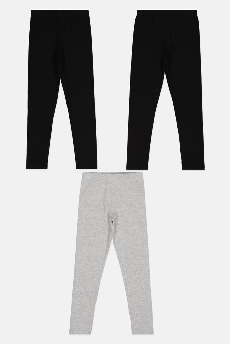 English Laundry Kids Girl 3 Pieces Plain Pull On Leggings, Multicolor  - Image 2