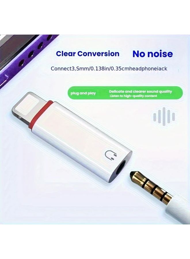 Lightning to 35mm Headphone Jack DAC Adapter with Noise Free Clear Sound for Music and Calls - Image 1