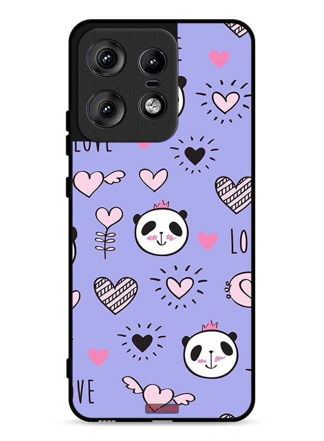 Tolwak Motorola Edge 50 Pro 5G Protective Case Cover Love And Panda Doodle - Image 1