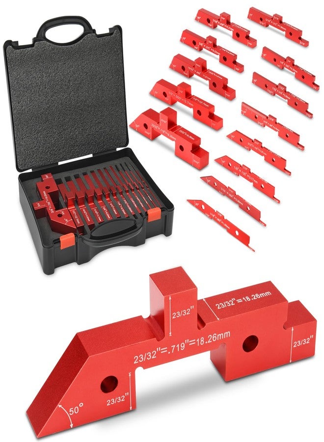 Comfylichi Table Setup Blocks for Woodworking, 14pcs Aluminum Alloy Precision Set up Bars, Precision Height, Depth, Angle & Fence Alignment Gauge Set - Router and Saw Accessories with Storage Case - Image 1