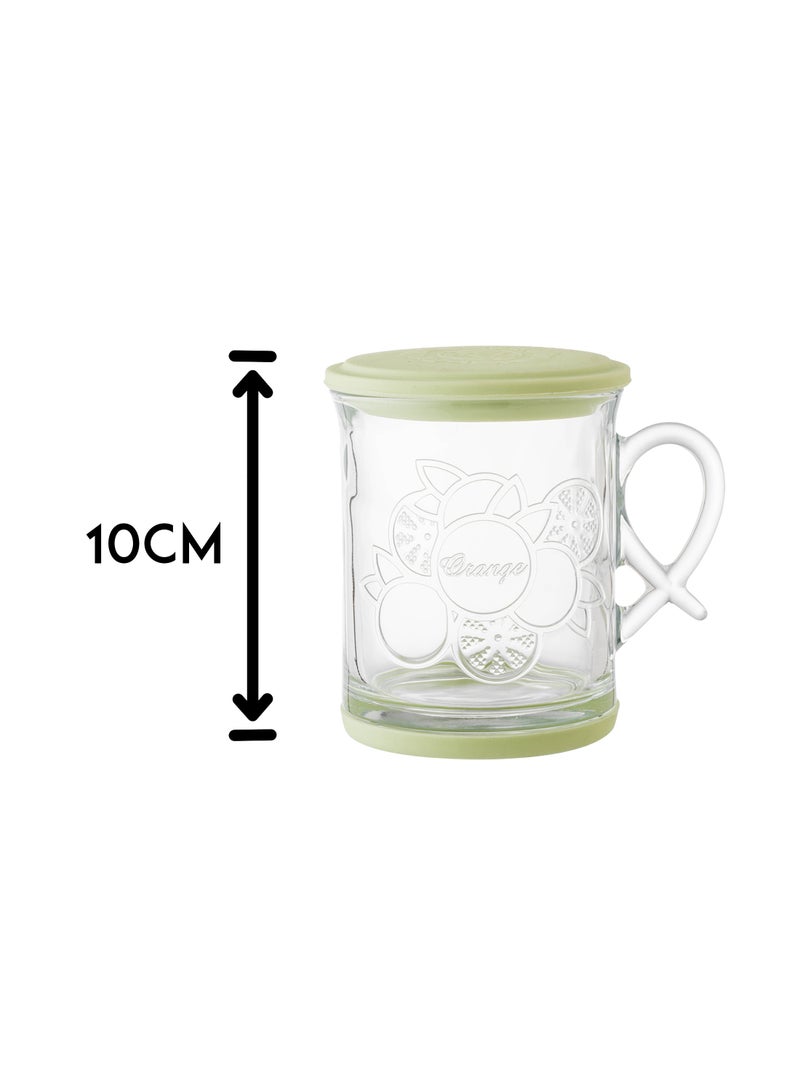 Dania Glass Mug Set 2 Pieces Silicone Base For Protection Colored Silicone Cover Helps Save Drinks Capacity 230 Ml Height 10 Cm  - Image 2