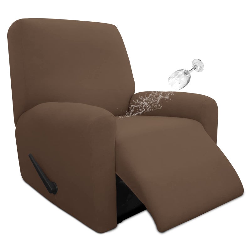 Easy-Going EasyGoing 4 Pieces 100 Dual Waterproof Recliner Cover Stretch Soft Couch Cover for Dogs Sofa Slipcover for Recliner Couch Leakproof Furniture Protector for Kids Pets Brown