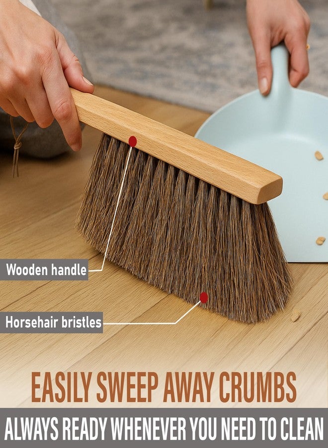 Takavu Multi-Purpose Counter Brush with Solid Wood Handle, Natural Horsehair Bristles for Gentle Dusting of Furniture, Drafting, Patio, Fireplace Cleaning, Shop Brush, Woodworking Tool & Accessories - Image 3