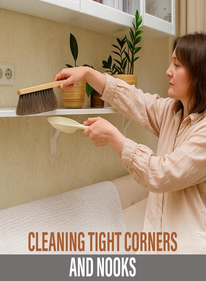 Takavu Multi-Purpose Counter Brush with Solid Wood Handle, Natural Horsehair Bristles for Gentle Dusting of Furniture, Drafting, Patio, Fireplace Cleaning, Shop Brush, Woodworking Tool & Accessories - Image 4