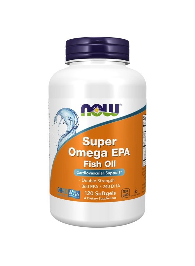 now Supplements, Super Omega EPA, 360 EPA / 240 DHA, Molecularly Distilled, Cardiovascular Support*, 120 Softgels - Image 1