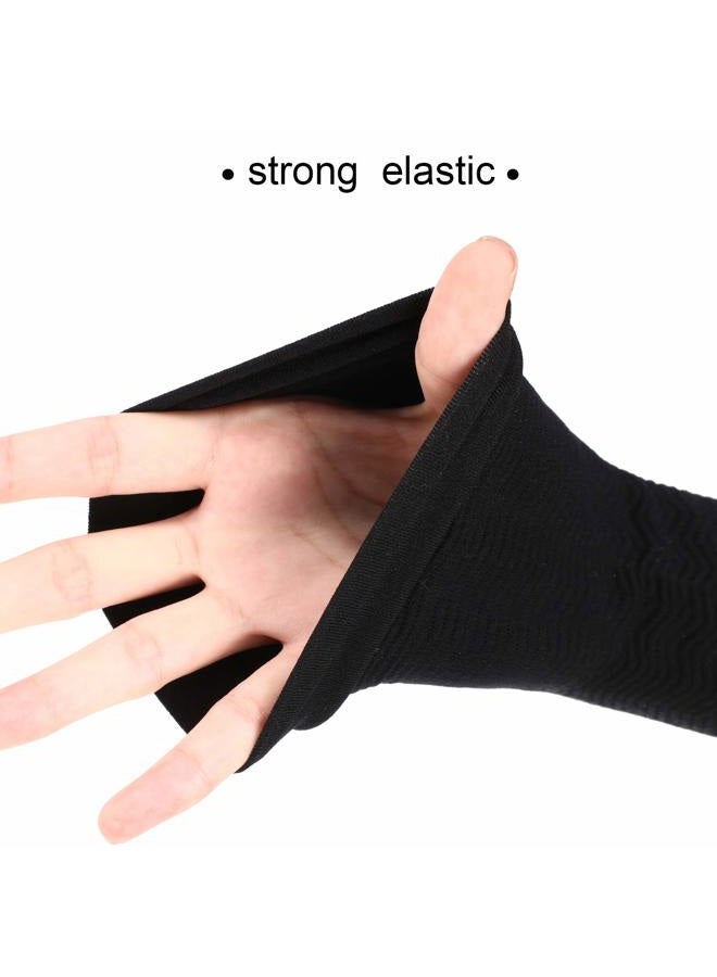 WILLBOND 4 Pairs Slimming Arm Sleeves Arm Elastic Compression Arm Shapers Sport Arm Shapers for Women Girls (Black and Nude Color) - Image 3