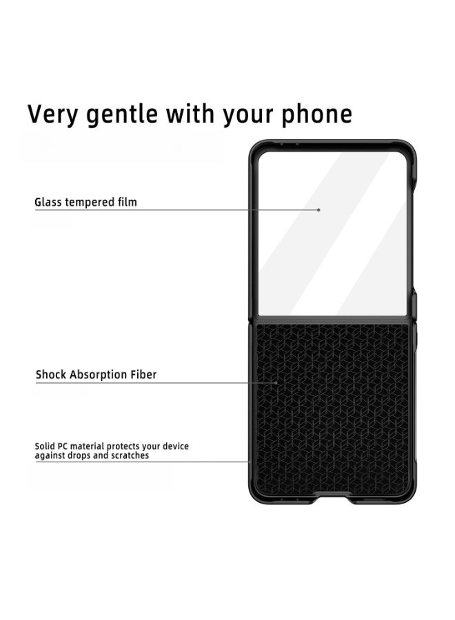 general Luxury Leather Case Compatible with Samsung Galaxy Z Flip 7,With Screen Protector,Lightweight Leather+PC Shockproof and Drop-proof Case - Image 4