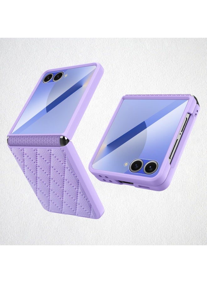 general Luxury Leather Case Compatible with Samsung Galaxy Z Flip 7,With Screen Protector,Lightweight Leather+PC Shockproof and Drop-proof Case - Image 1