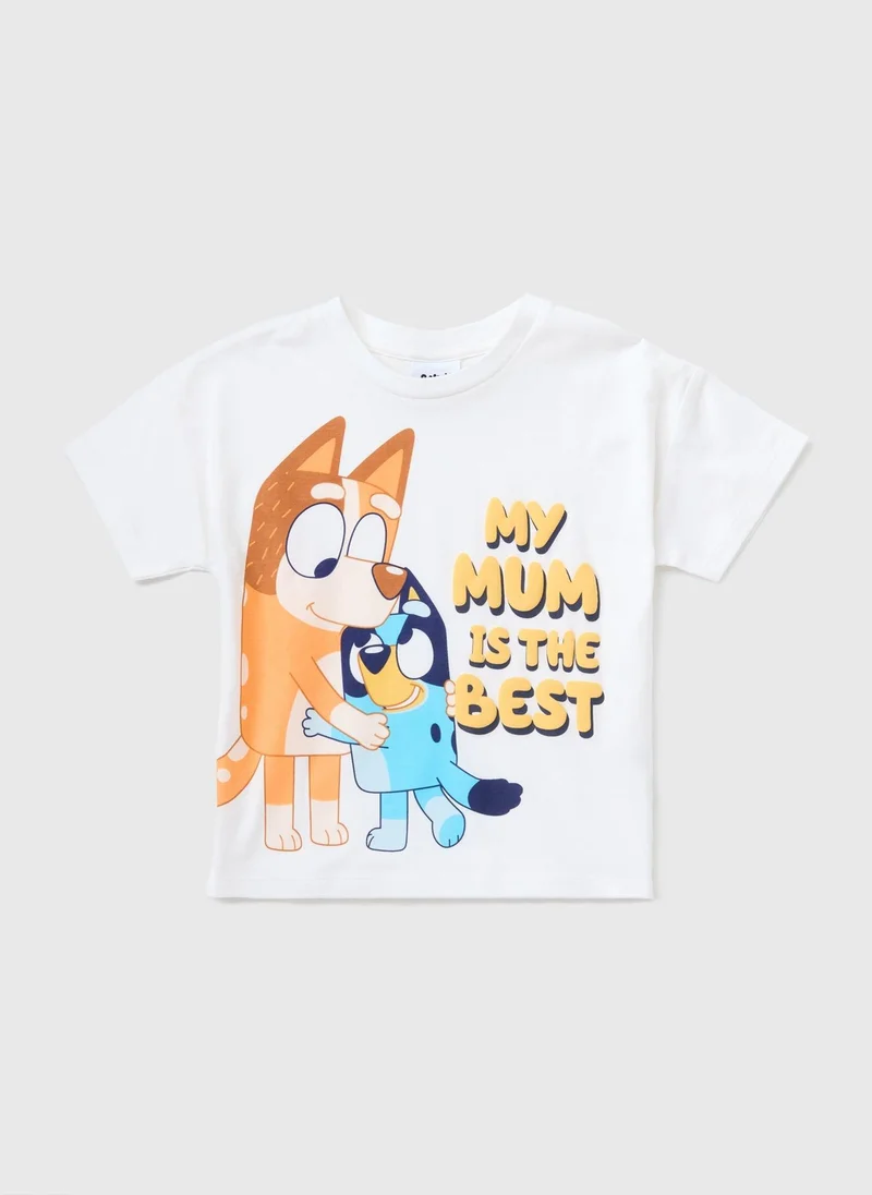 Matalan Bluey Kids White Best Mum T-Shirt