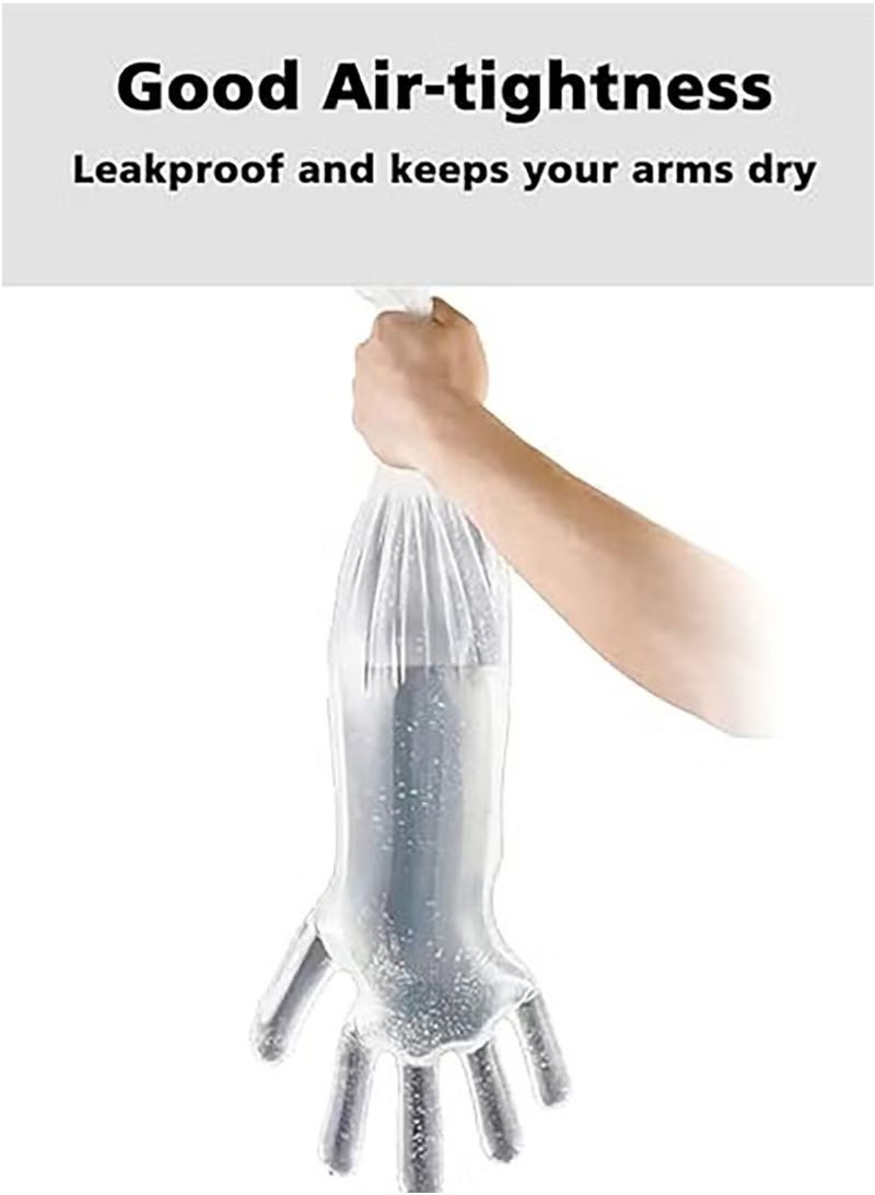 50 Pack Disposable Waterproof Long Arm Glove with Elastic Cuff Household Cleaning Gloves Thick for Kitchen Dishwashing Food Handling Vegetable Washing Gloves - Image 3