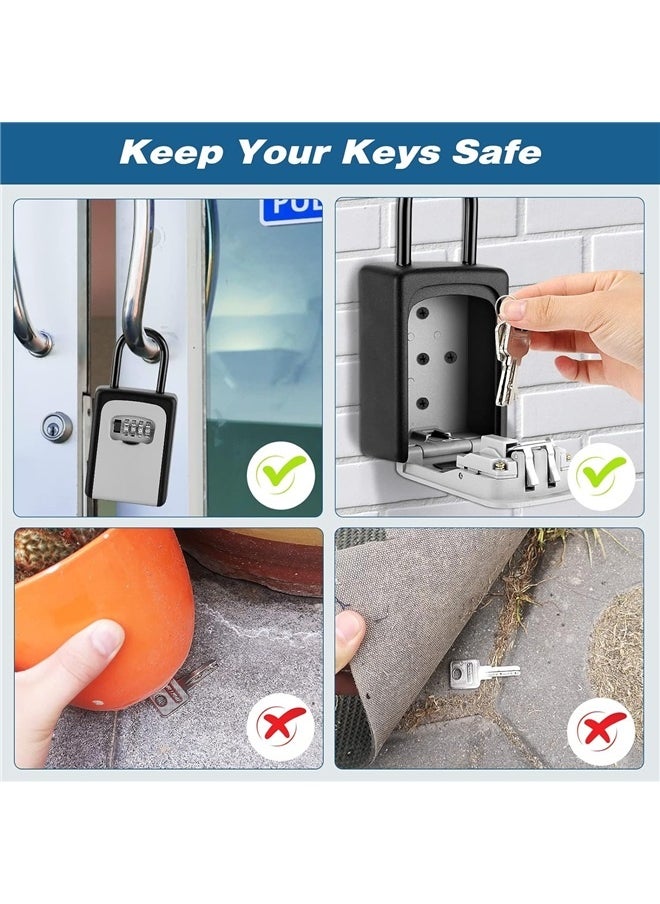 Key Lock Box, Combination Lock Box Wall Mounted Waterproof Key Storage Lock Box Waterproof Resettable Code House Security Lock Box
