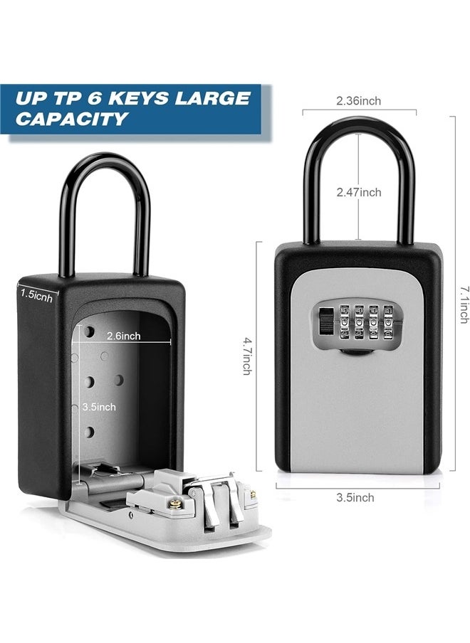 Key Lock Box, Combination Lock Box Wall Mounted Waterproof Key Storage Lock Box Waterproof Resettable Code House Security Lock Box