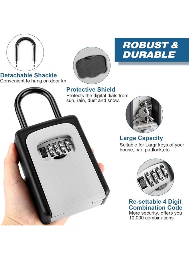 Key Lock Box, Combination Lock Box Wall Mounted Waterproof Key Storage Lock Box Waterproof Resettable Code House Security Lock Box