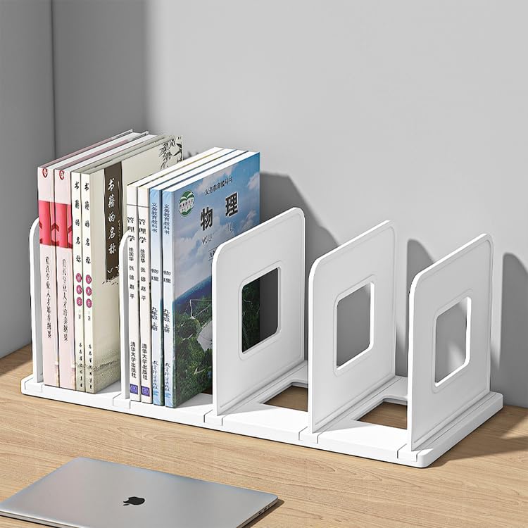 NowExp Foldable File Organizer Rack ABS Plastics | Foldable File Sorter Office Desk Accessories | Durable & Sturdy | Easy Assembly | Book Holder Magazine Stand | Perfect for Office, Home Accessories - White - Image 1