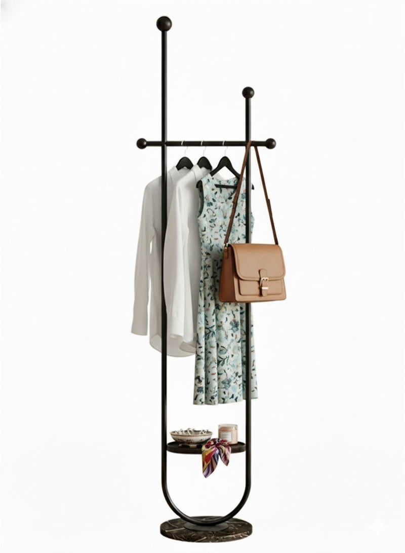 CHOIWIN Coat Rack with Marble Base - Floor Standing Clothing Rack, Heavy Duty Garment Rack with Storage Shelf, Entryway Coat Hanger Stand for Bedroom Hallway 32*32*190CM - Image 3