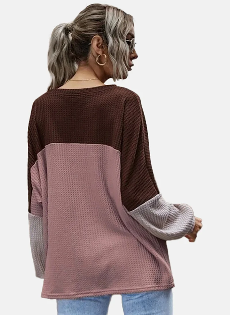 YUNIQEE Round Neck Colourblocked Casual Top