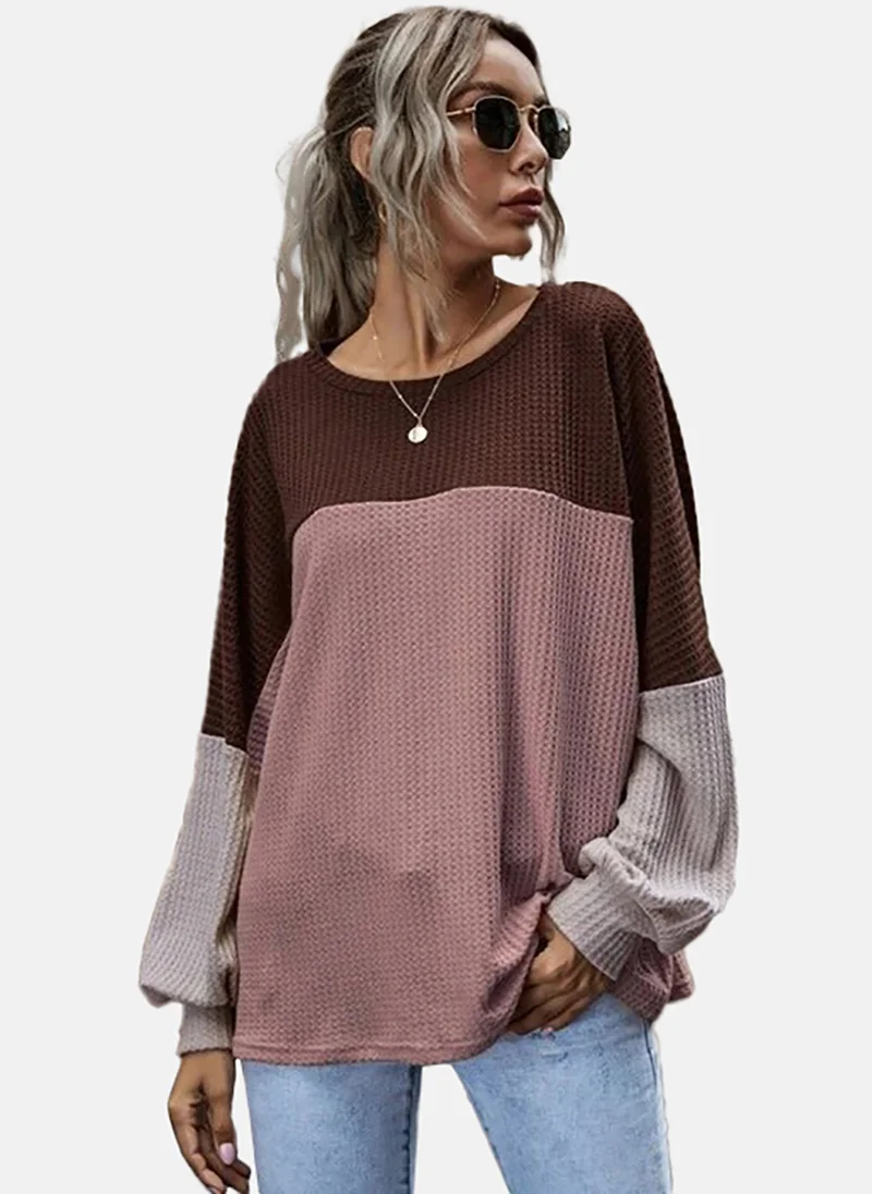 YUNIQEE Round Neck Colourblocked Casual Top