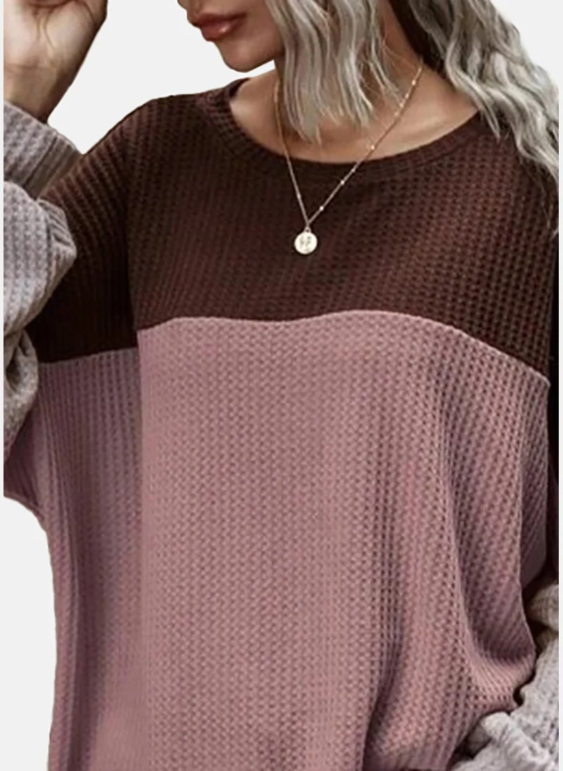YUNIQEE Round Neck Colourblocked Casual Top