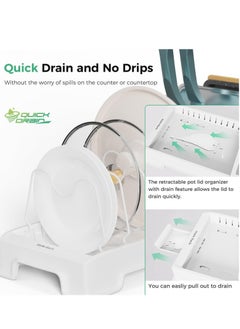 Excefore Expandable Pot Lid Organizer, Pot and Pan Organizer under Cabinet, with 10 Adjustable Dividers, No Drips Kitchen Cabinet Organizer for Cutting Board, Bakeware, Cookware  - Image 3