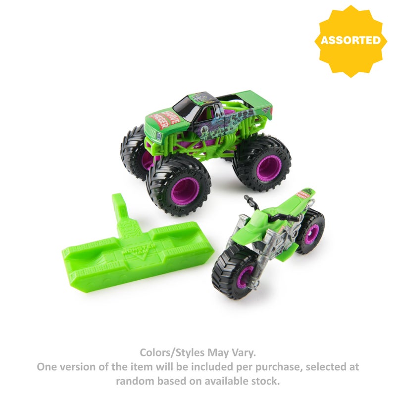 Monster Jam Supercross Bike & Monster Truck Vehicle 2-Pack (1:64, Assorted) - Image 4