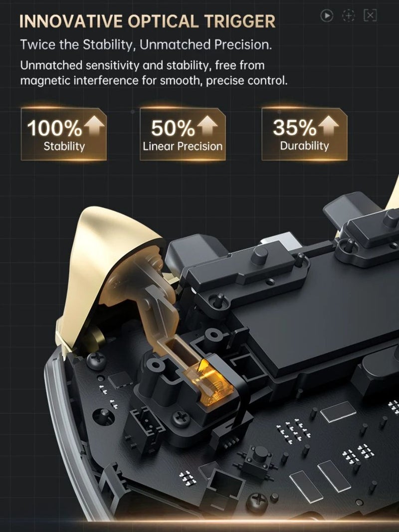 Machenike G5 Pro V2 Mechanic Game Controller with Three-Mode Optical Joystick, Black - Image 5