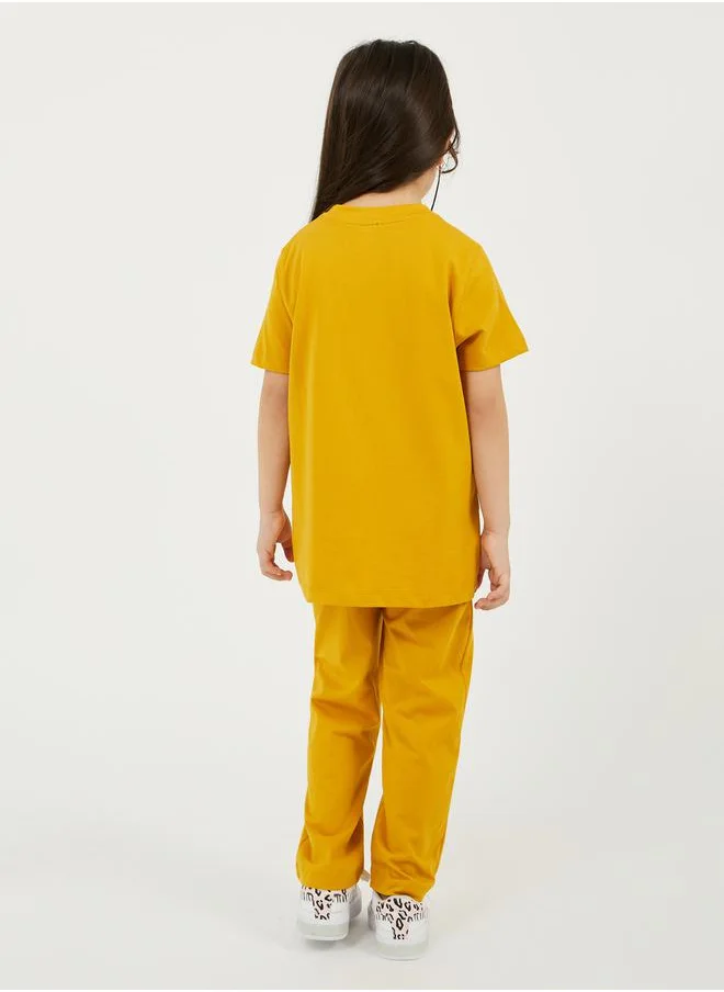 Styli Graphic Printed Short Sleeve T-Shirt and Pyjama Set