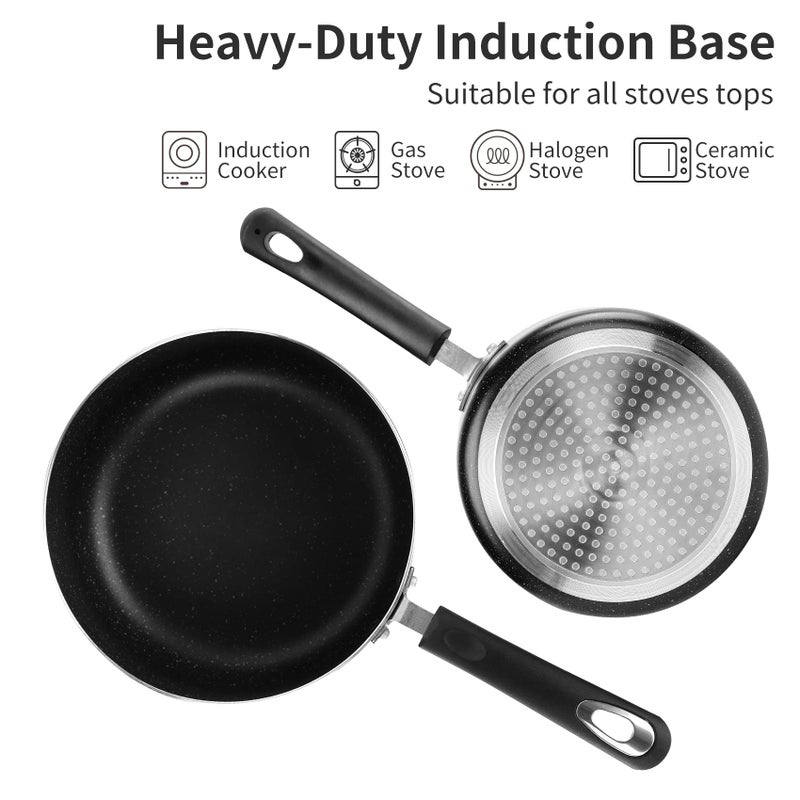 HooJay Nonstick Saucepan Set with Lid, Non Stick 2Qt & 3Qt Sauce Pan Set with Glass Lid Small Pot for Home Kitchen - Image 5