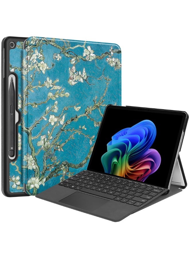 عام غطاء مايكروسوفت سيرفيس برو 12 (2025) مقاس 12 بوصة، غطاء جلدي PU خفيف الوزن مقاوم للسقوط والصدمات مع حامل واقي. - Image 2