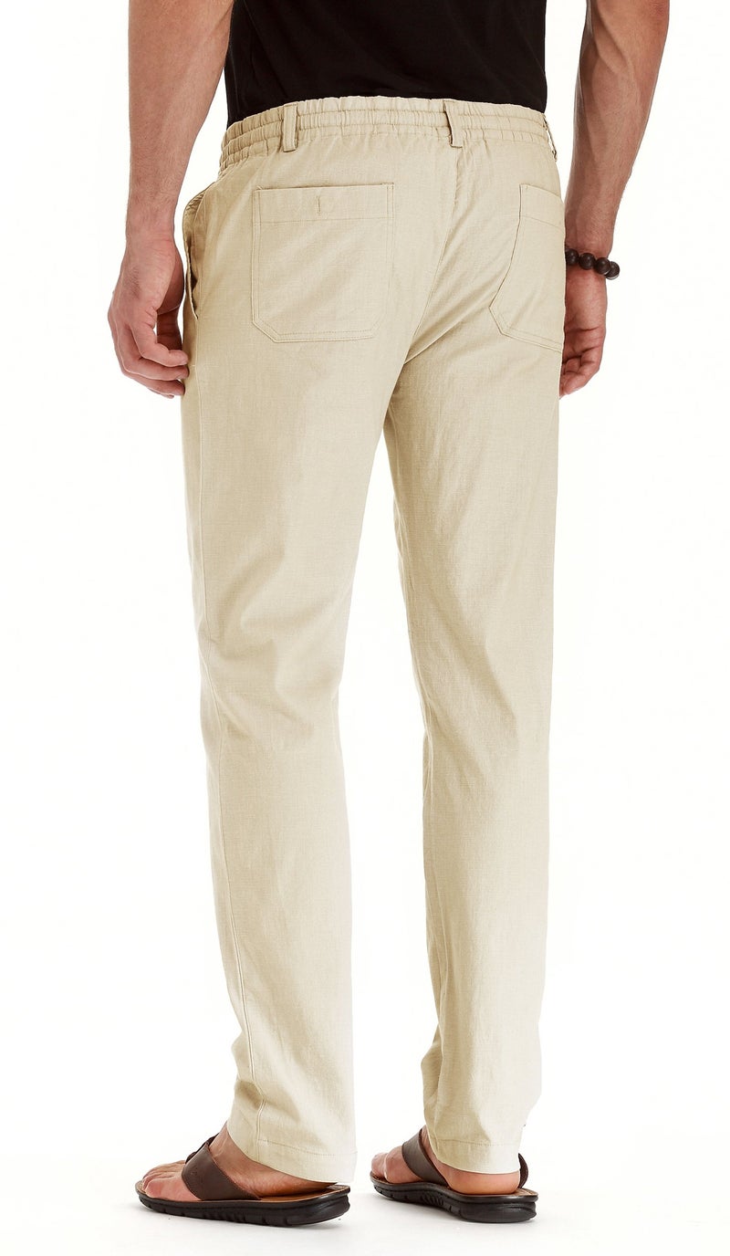 Sailwind Men's Drawstring Linen Pants Casual Summer Beach Loose Trousers - Image 2