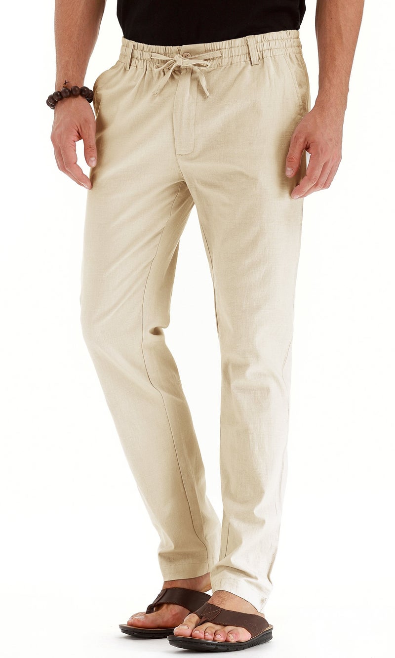 Sailwind Men's Drawstring Linen Pants Casual Summer Beach Loose Trousers - Image 3