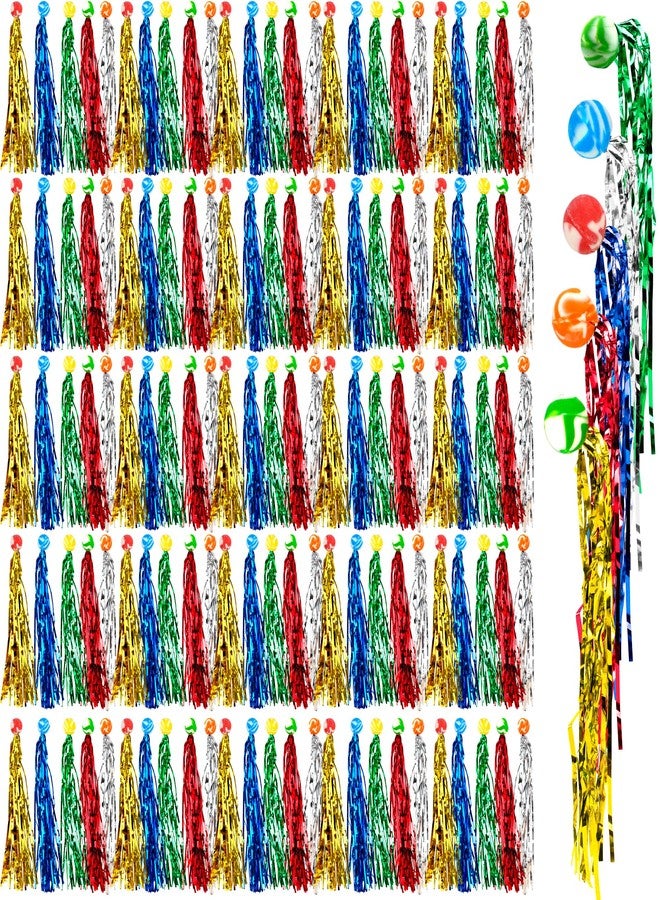 Conagel 120 Pcs Comet Balls Bouncy Super Balls Bulk with Streamers Assorted Colors Rubber Bouncy Balls for Kids Birthday Party Favors Goodie Bag Stuffers - Image 1