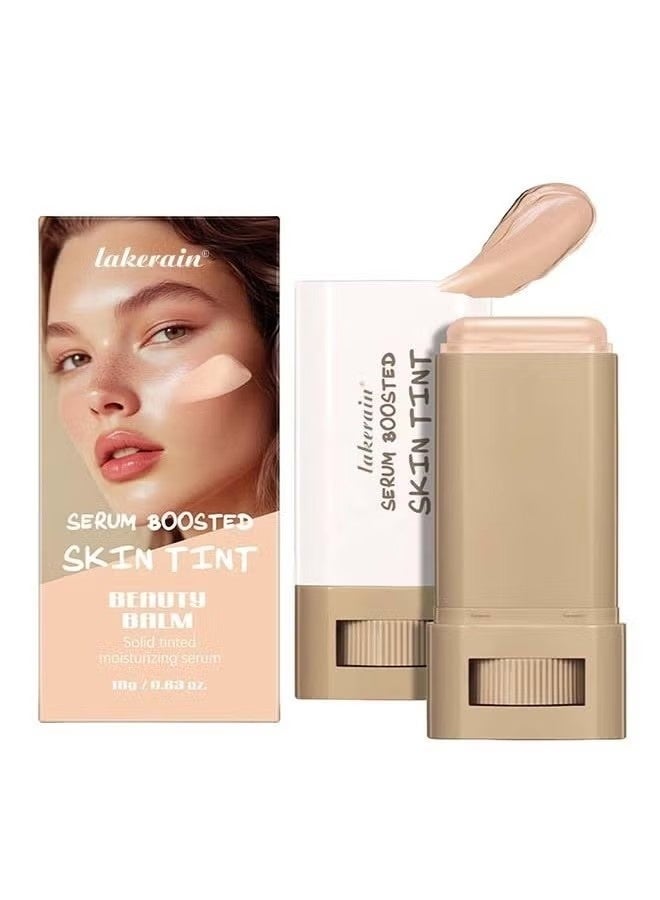 lakerain Beauty Balm Serum Boosted Skin Tint, Solid Tinted Moisturizing Serum Foundation Stick, Buildable Medium-to-Full Coverage Contour Stick for Face Makeup - Image 1