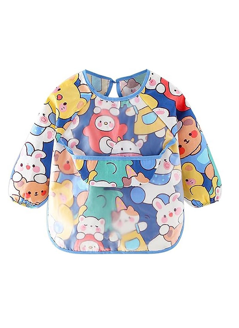 Generic - Long Sleeves Baby Bibs, Waterproof Toddler Weaning Bibs, Coverall Baby Bibs for Baby Feeding, with Pocket 9-36 Months, Infants Eating and Painting - Image 1