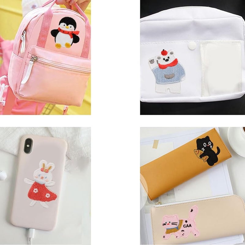 8 قطع رقعة مطرزة بأرانب كرتونية قابلة للكي لإصلاح الملابس والحقائب - Image 5